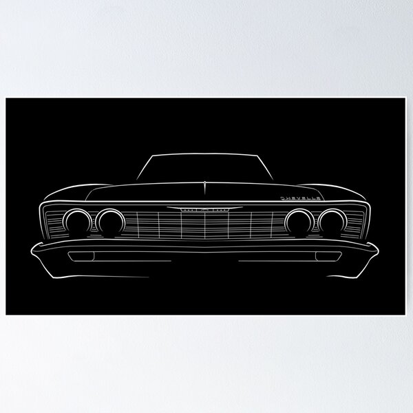 1963 Chevy Impala - front stencil, white