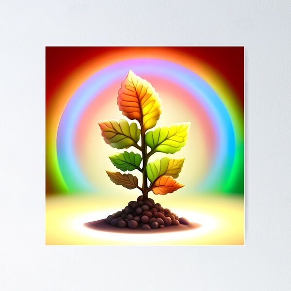 Item preview, Coral Bell Plant and Rainbow, Ai Generated Art  designed and sold by ACC .