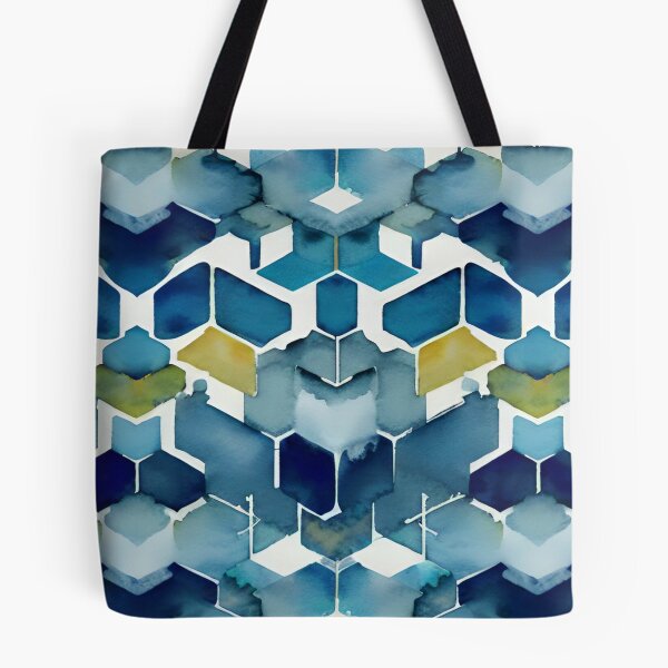 Item preview, Modern Blue Yellow Geometric Pattern  designed and sold by AuraDesigner.