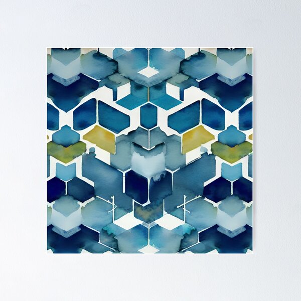 Artikelvorschau, Modernes blau-gelbes geometrisches Muster entworfen und verkauft von AuraDesigner.