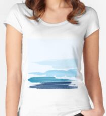 Water Brush Stroke Women's Fitted Scoop T-Shirt