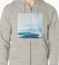 Water Brush Stroke Zipped Hoodie