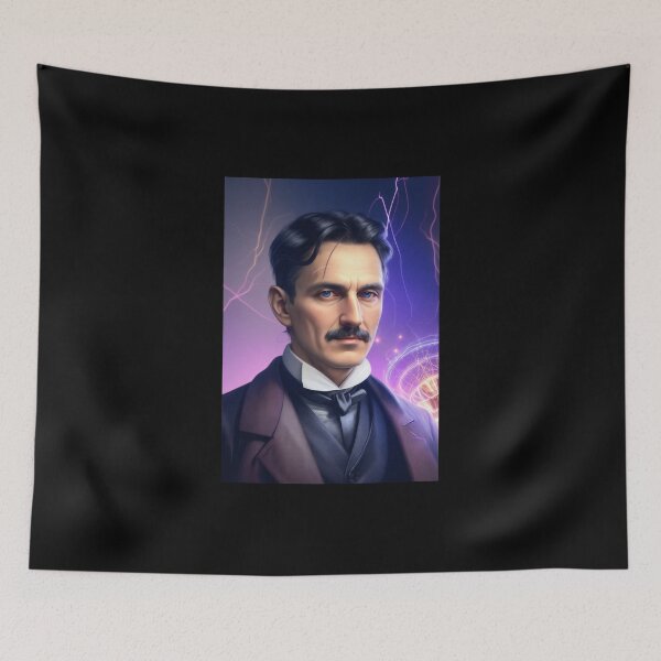 Item preview, Nikola Tesla Portrait - The Electric Visionary designed and sold by FunArtDesigns00.