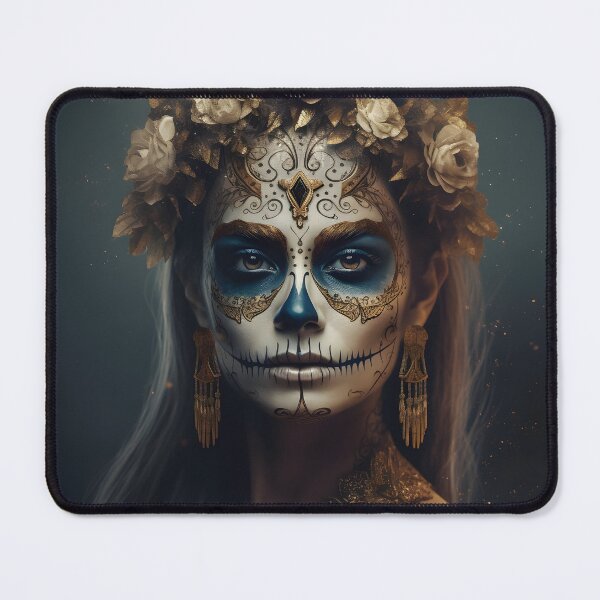 Item preview, A woman wearing makeup as a sugar skull, Day of the Dead,Muertos, Dia De Muertos, Floral Skull, Mexican Holiday designed and sold by Apkdesigner.
