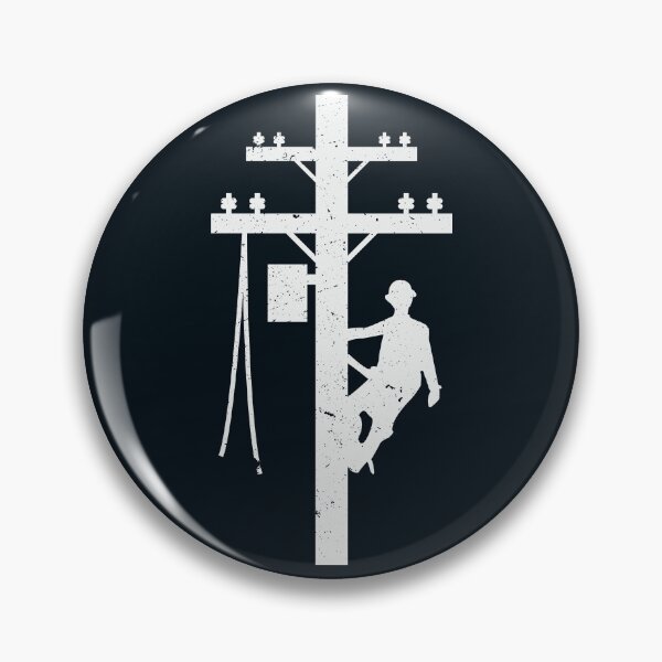 Item preview, Vintage Lineman Silhouette on Utility Poles designed and sold by LineXpressions.