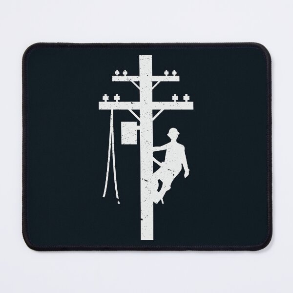 Item preview, Vintage Lineman Silhouette on Utility Poles designed and sold by LineXpressions.