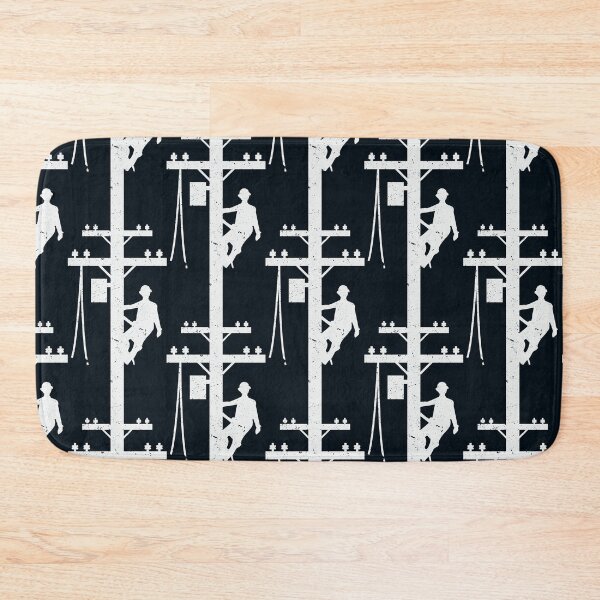 Item preview, Vintage Lineman Silhouette on Utility Poles designed and sold by LineXpressions.