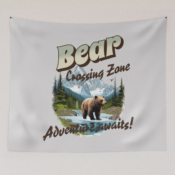 Item preview, Bear crossing zone - Wilderness territory – Solo traveler – Brave wilderness – Strange wilderness – Wilderness first aid – Wilderness therapy – Wilderness tour – Wilderness island. designed and sold by JansenGS.