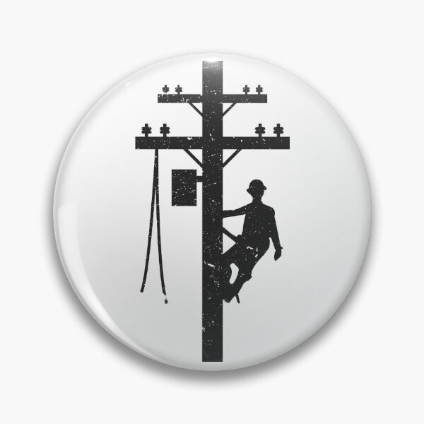 Item preview, Cool Vintage Lineman Silhouette on Utility Poles designed and sold by LineXpressions.