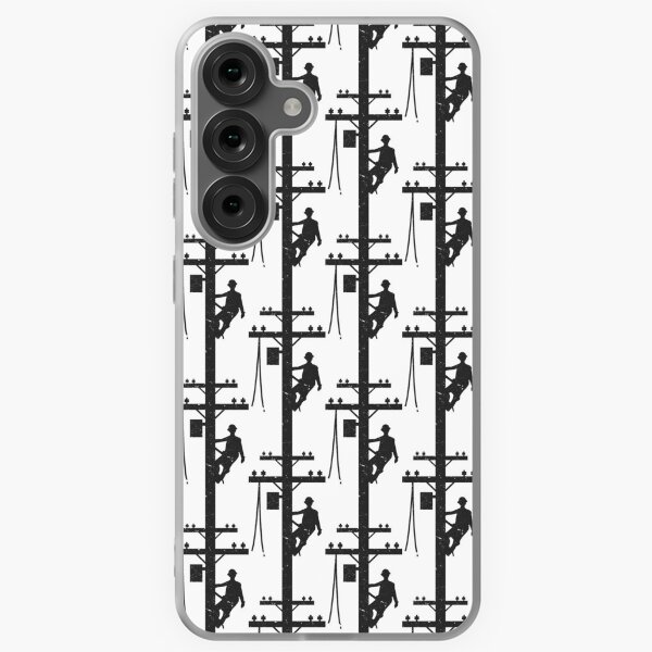 Cool Vintage Lineman Silhouette on Utility Poles Samsung Galaxy Soft Case