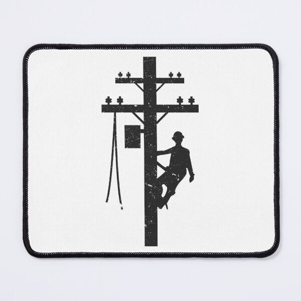 Item preview, Cool Vintage Lineman Silhouette on Utility Poles designed and sold by LineXpressions.