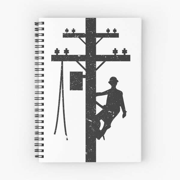 Item preview, Cool Vintage Lineman Silhouette on Utility Poles designed and sold by LineXpressions.