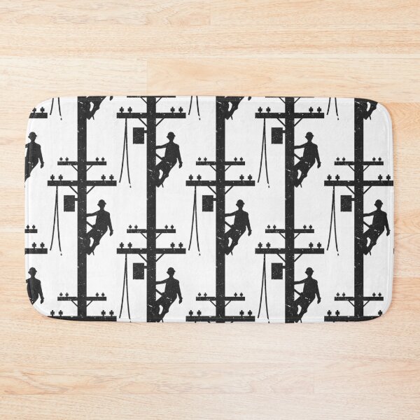 Item preview, Cool Vintage Lineman Silhouette on Utility Poles designed and sold by LineXpressions.