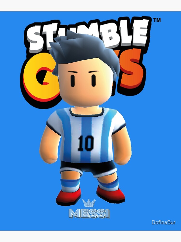 Messi stumble guys blue Kids T-Shirt by DofinaSur