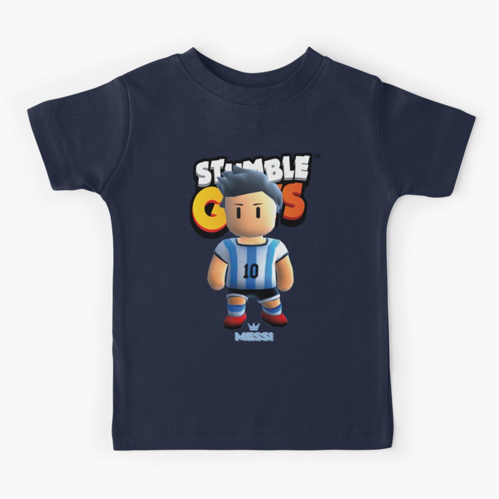 Messi stumble guys Kids T-Shirt by DofinaSur