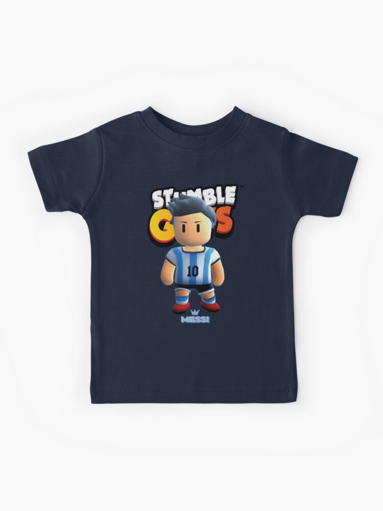 Messi stumble guys blue Kids T-Shirt by DofinaSur