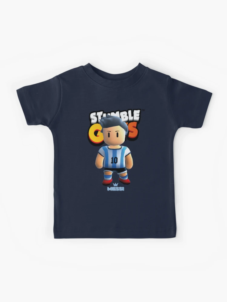 Messi stumble guys Kids T-Shirt by DofinaSur