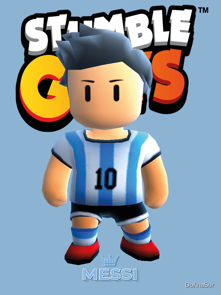 Messi stumble guys blue Kids T-Shirt by DofinaSur