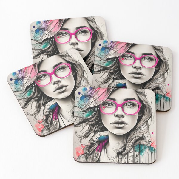 Item preview, girl pink glasses designed and sold by InnovaDigital.