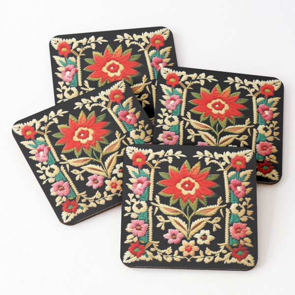 Item preview, Palestinian embroidered floral design  designed and sold by Roxburylane.