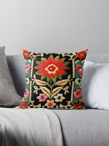 Item preview, Palestinian embroidered floral design  designed and sold by Roxburylane.