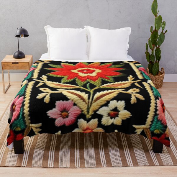 Item preview, Palestinian embroidered floral design designed and sold by Roxburylane.