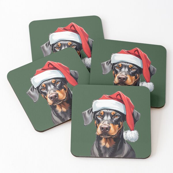 Item preview, Funny Dobermann Dog Wearing Santa Father Christmas Hat designed and sold by Maljonic.