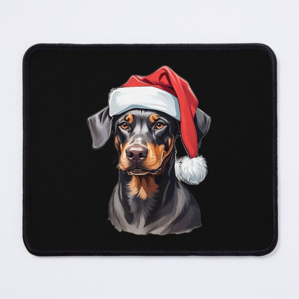Item preview, Funny Dobermann Dog Wearing Santa Father Christmas Hat designed and sold by Maljonic.