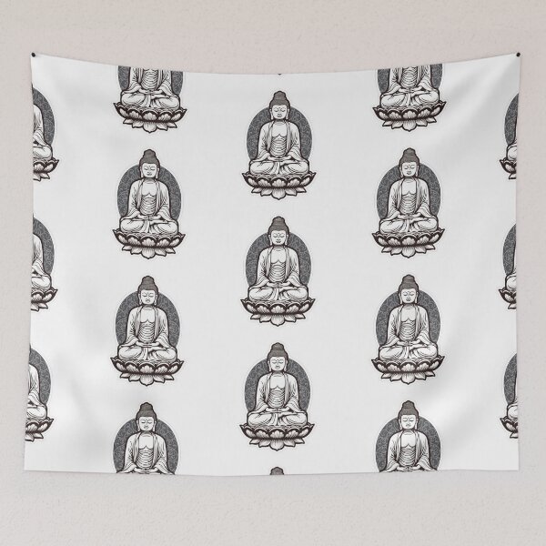 Item preview, Buddha Black White , Buddhist symbol , maditate with buddha symbol designed and sold by MartynGrey.