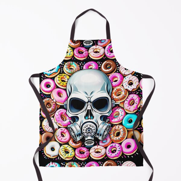 Item preview, Apocalypse Eats A lot More Donuts: Gas Masked Skull Devours Donuts designed and sold by milliedoesart84.