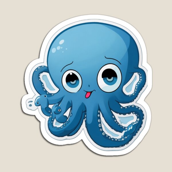 Item preview, Blue octopus cartoon sticker designed and sold by Greg7712.