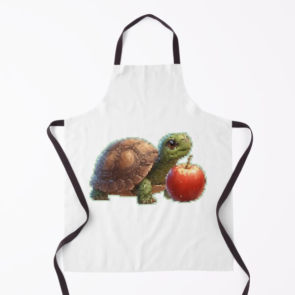 Artikelvorschau, Pixelart-Schildkröte, die Apfel isst entworfen und verkauft von guillesalasg.