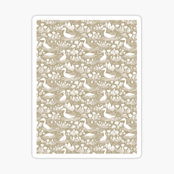 Vista previa del artículo con la obra «Patos en el estanque xilografía», diseñado y vendido por Alessandro Remo Mazzoni Remotextiles.