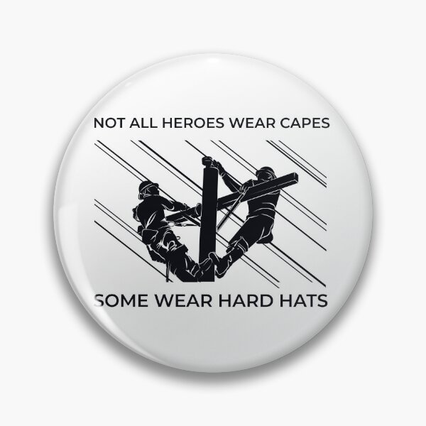 Item preview, Linemen Silhouettes - Not All Heroes Wear Capes Some Wear Hard Hats designed and sold by LineXpressions.