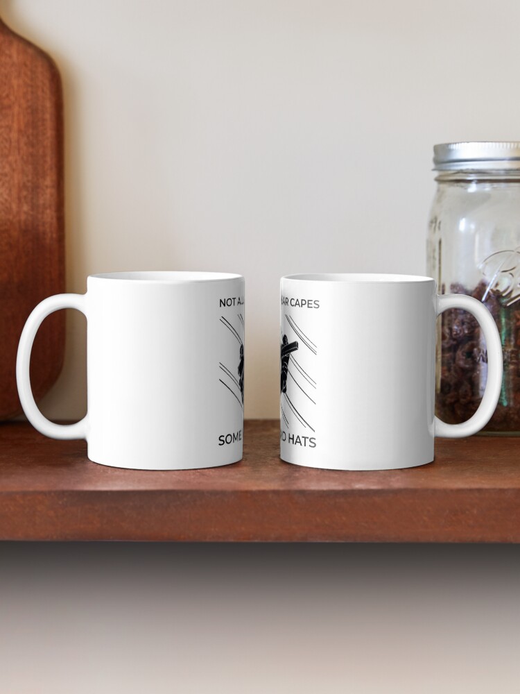 Thumbnail 2 of 6, Coffee Mug, Linemen Silhouettes - Not All Heroes Wear Capes Some Wear Hard Hats designed and sold by LineXpressions.