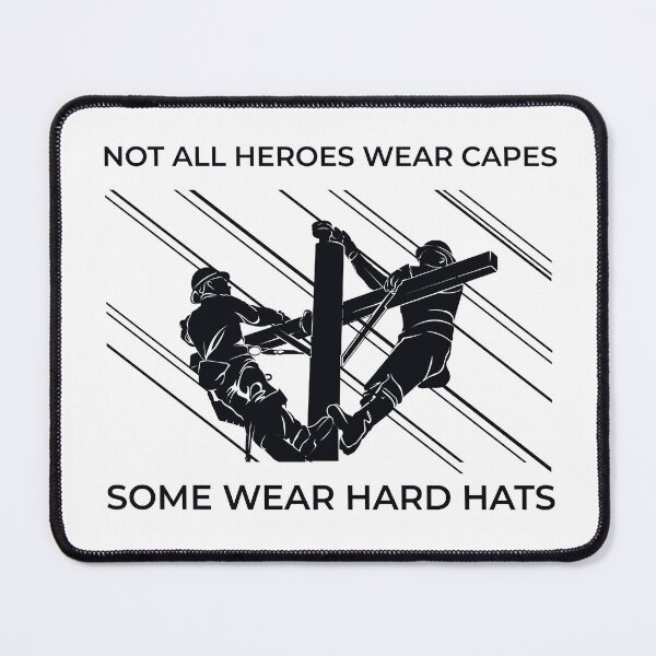Item preview, Linemen Silhouettes - Not All Heroes Wear Capes Some Wear Hard Hats designed and sold by LineXpressions.
