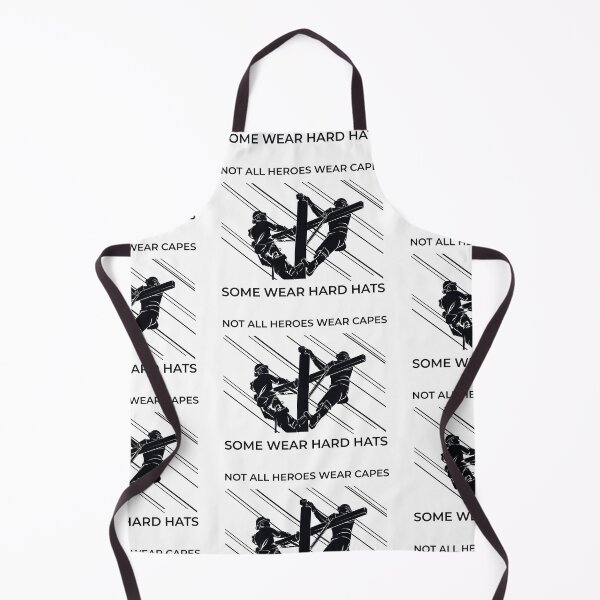 Item preview, Linemen Silhouettes - Not All Heroes Wear Capes Some Wear Hard Hats designed and sold by LineXpressions.