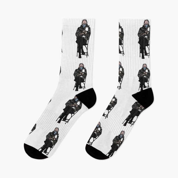 Item preview, Bernie Sanders in Mittens Holding a Penguin on Folding Chair designed and sold by ellenhenry.