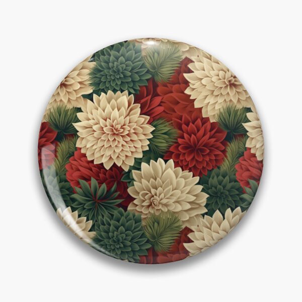 Item preview, Vintage Christmas Chrysanthemum Pattern designed and sold by ZenEverAI.