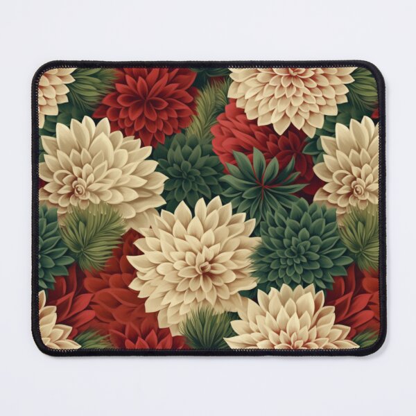 Item preview, Vintage Christmas Chrysanthemum Pattern designed and sold by ZenEverAI.
