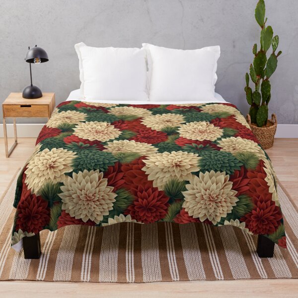 Item preview, Vintage Christmas Chrysanthemum Pattern designed and sold by ZenEverAI.