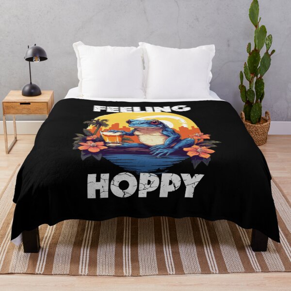 Item preview, Coqui Frog Holding a Beer - Feeling Hoppy (Black Lettering) designed and sold by VelvetRoom.