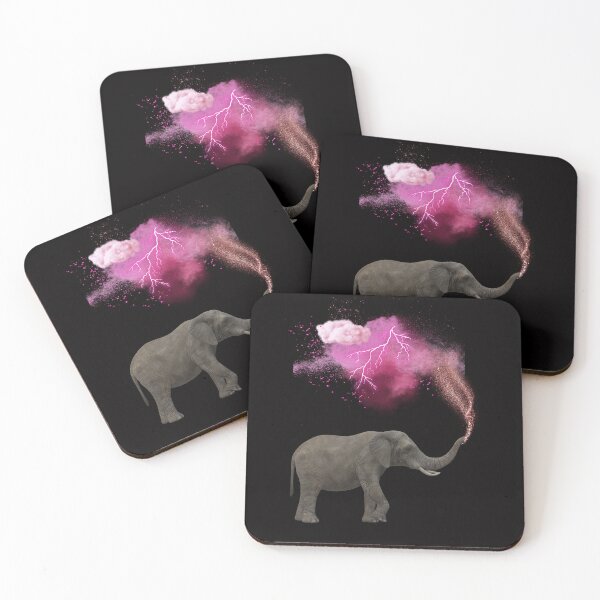 Item preview, Elephant Throwing Out Pink Dust Clouds designed and sold by MarieSusan.
