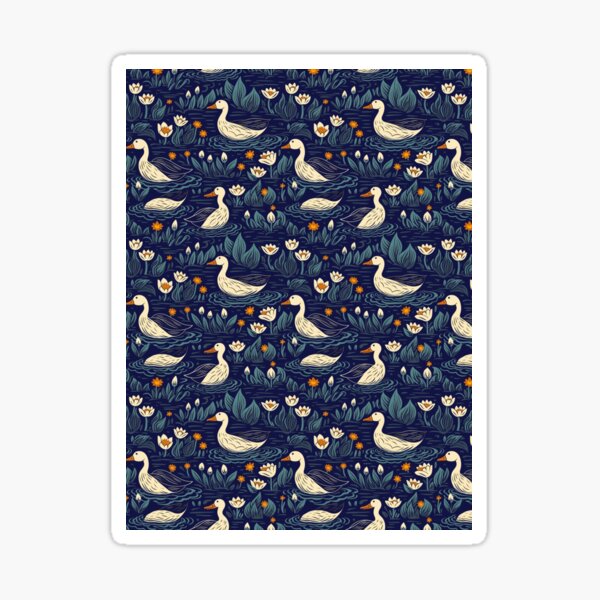 Vista previa del artículo con la obra «patos en el estanque», diseñado y vendido por Alessandro Remo Mazzoni Remotextiles.