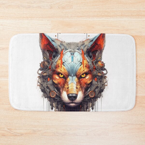 Item preview, Realistic color cyber punk wolf head on white background designed and sold by Zendirection.