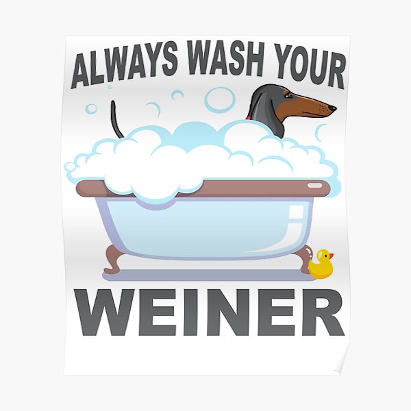 Dackel waschen Sie immer Ihren Weiner Poster