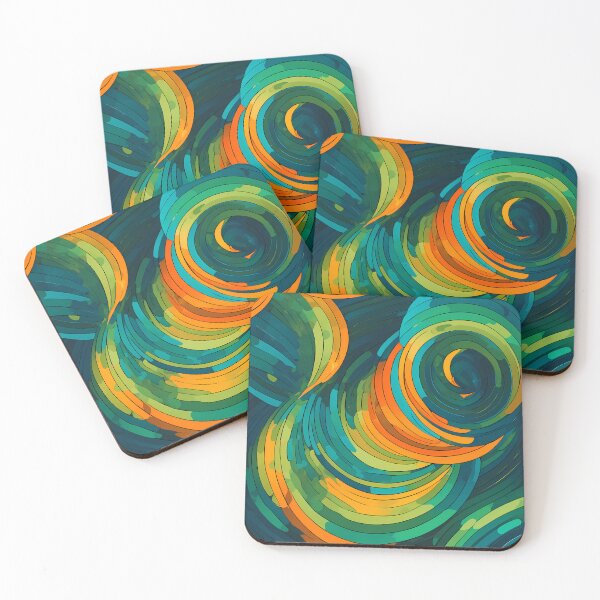Item preview, Abstract colorful green circles pattern designed and sold by twisted-dot.