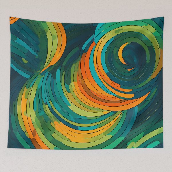 Item preview, Abstract colorful green circles pattern designed and sold by twisted-dot.