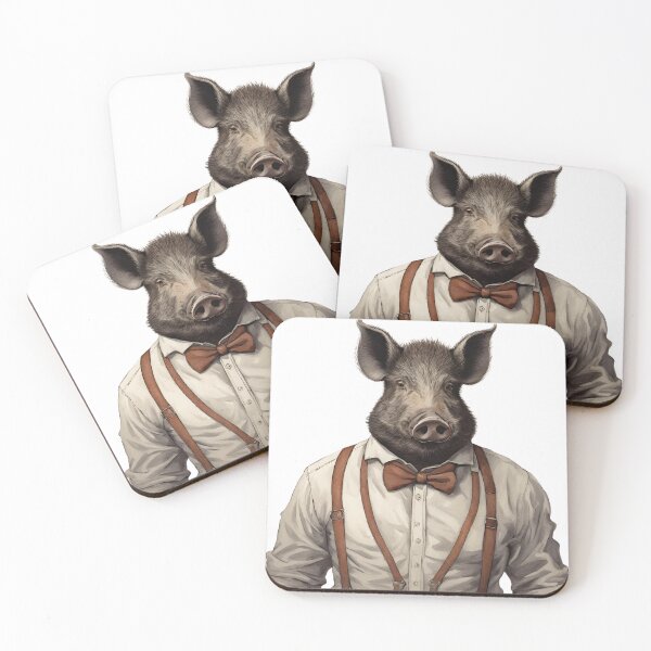 Item preview, a boar in a shirt and suspenders designed and sold by Periush.
