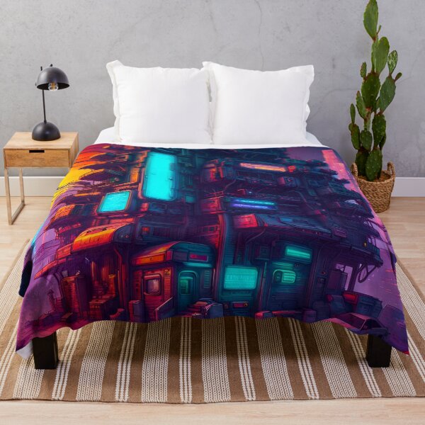 Item preview, Cyberpunk Apartment Block Overlooking Dystopian Back Street designed and sold by Ink Art Design.